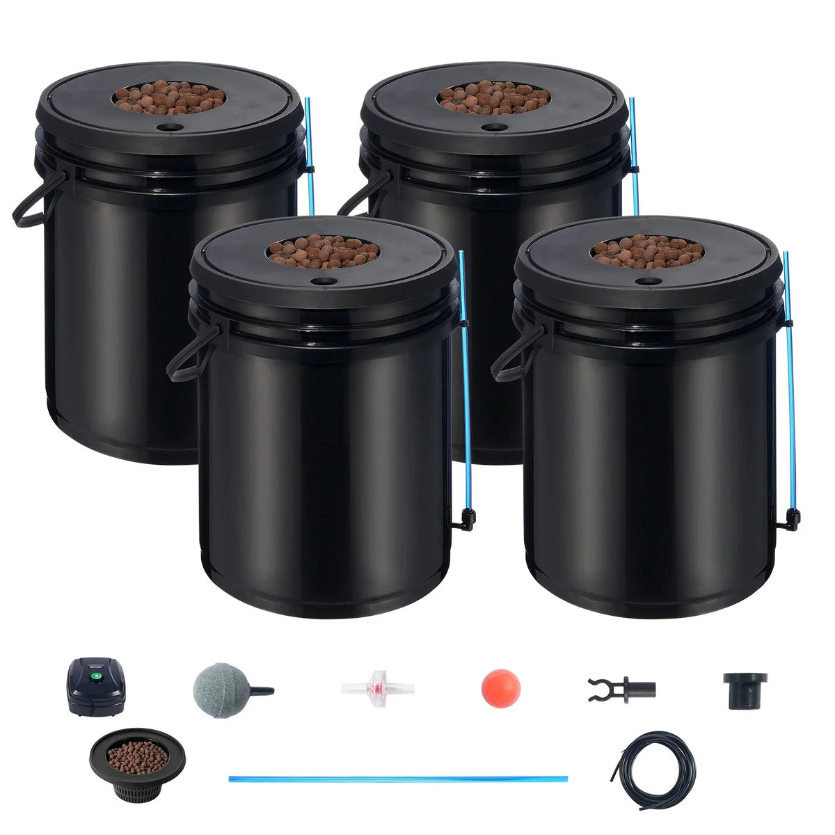 VEVOR DWC Hydroponic System, 5 Gallon 4 Buckets, Deep Water Culture Growing Bucket, Hydroponics Grow Kit with Pump, Air Stone and Water Level Device, for Indoor/Outdoor Leafy Vegetables - View 18