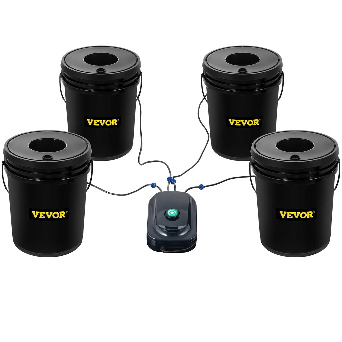 VEVOR DWC Hydroponic System, 5 Gallon 4 Buckets, Deep Water Culture Growing Bucket, Hydroponics Grow Kit with Pump, Air Stone and Water Level Device, for Indoor/Outdoor Leafy Vegetables - View 8