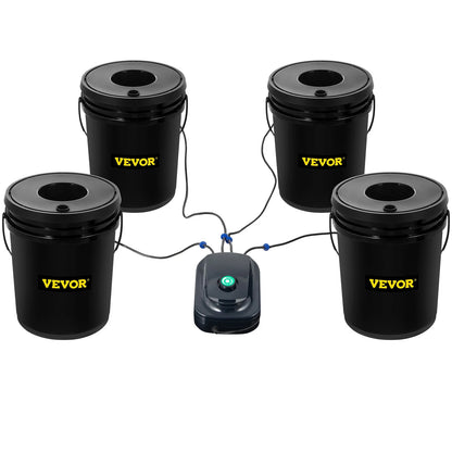 VEVOR DWC Hydroponic System, 5 Gallon 4 Buckets, Deep Water Culture Growing Bucket, Hydroponics Grow Kit with Pump, Air Stone and Water Level Device, for Indoor/Outdoor Leafy Vegetables - View 8