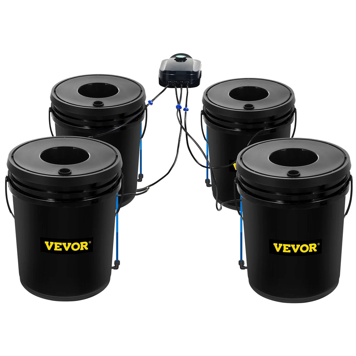 VEVOR DWC Hydroponic System, 5 Gallon 4 Buckets, Deep Water Culture Growing Bucket, Hydroponics Grow Kit with Pump, Air Stone and Water Level Device, for Indoor/Outdoor Leafy Vegetables - View 9