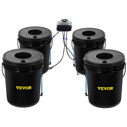 VEVOR DWC Hydroponic System, 5 Gallon 4 Buckets, Deep Water Culture Growing Bucket, Hydroponics Grow Kit with Pump, Air Stone and Water Level Device, for Indoor/Outdoor Leafy Vegetables - View 9