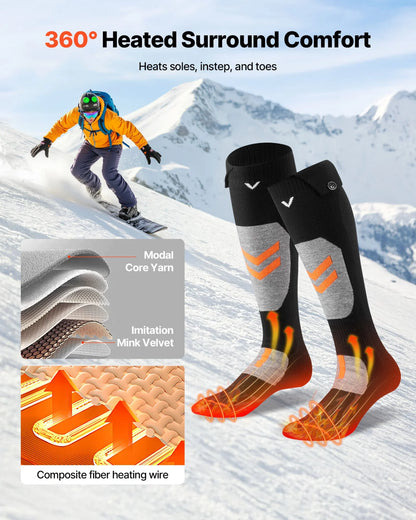 VEVOR Electric Heated Socks 5000mAh M Size Rechargeable Heated Socks for Hunting - View 3