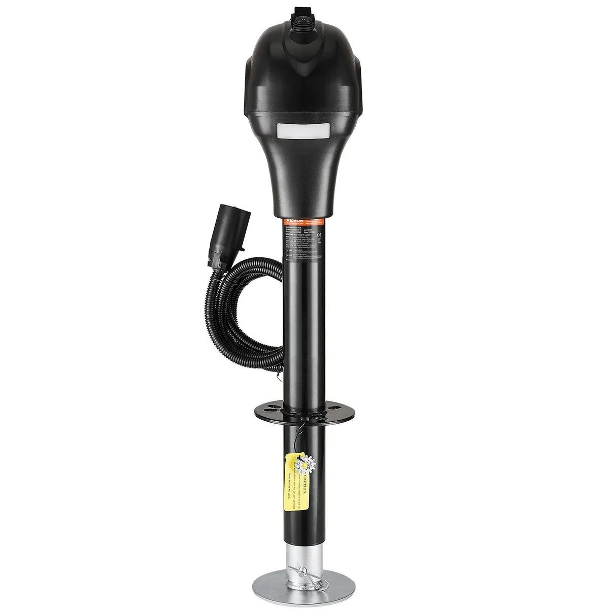 VEVOR Electric Trailer Jack, 3500 lbs, Heavy Duty RV Electric Power Tongue Jack with 7-pin Connector, Manual Crank Handle & Weatherproof Jack Cover, 9.5"-27.5" Lift, for Trailers, Campers & RVs, Black - View 10