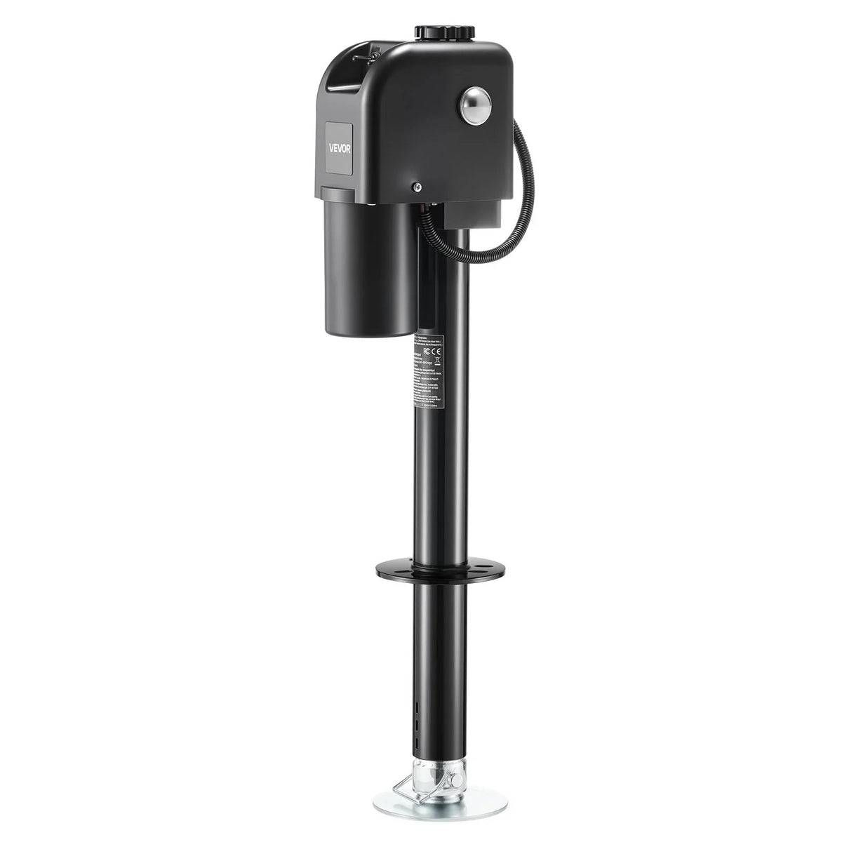 VEVOR Electric Trailer Jack, 7500 lbs Capacity, Electric Power Tongue Jack with Waterproof Protective Cover & LED Light for Travel Trailer, Camper, RV, 9.84-27.84 in Lift, 12V DC with Wiring, Black - View 9