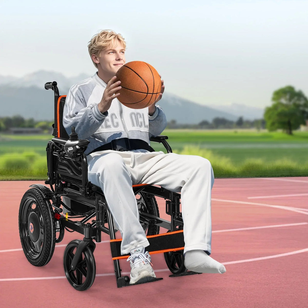VEVOR Electric Wheelchair for Adults, 265lbs Capacity, Foldable & Lightweight Motorized Wheelchair, 13-Mile Long Travel Range, All-Terrain Powered Chair, Portable for Seniors & Disabled - View 7