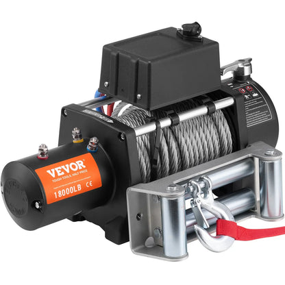 VEVOR Electric Winch, 18,000 lb, 12V DC Truck Winch with Φ7/16 in x 85 ft Steel Cable Roller Fairlead Wireless & Wired Remote Control, IP55 Waterproof for Towing Off-Road SUV Jeep Truck Trailer Boat - View 9