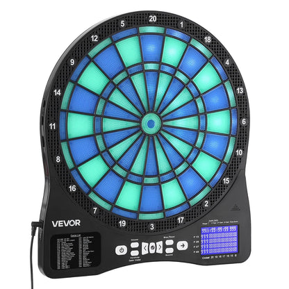 VEVOR Electronic Dart Board, LED-Illuminated Target Dartboard with 48 Games & 500+ Variations, Includes 6 Dart Shafts with Flights & 50 Soft Tips, Cricket Scoring LCD Screen - Supports Up to 8 Players - View 9