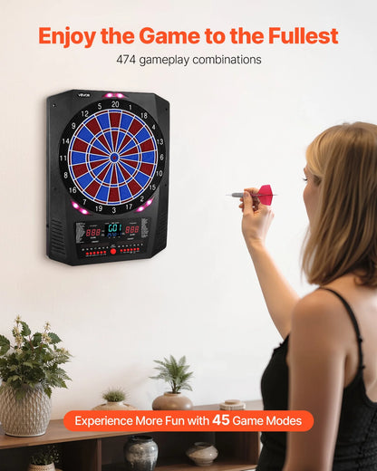 VEVOR Electronic Dartboard 13.5" Target Dartboard 45 Game Mode & 474 Variations