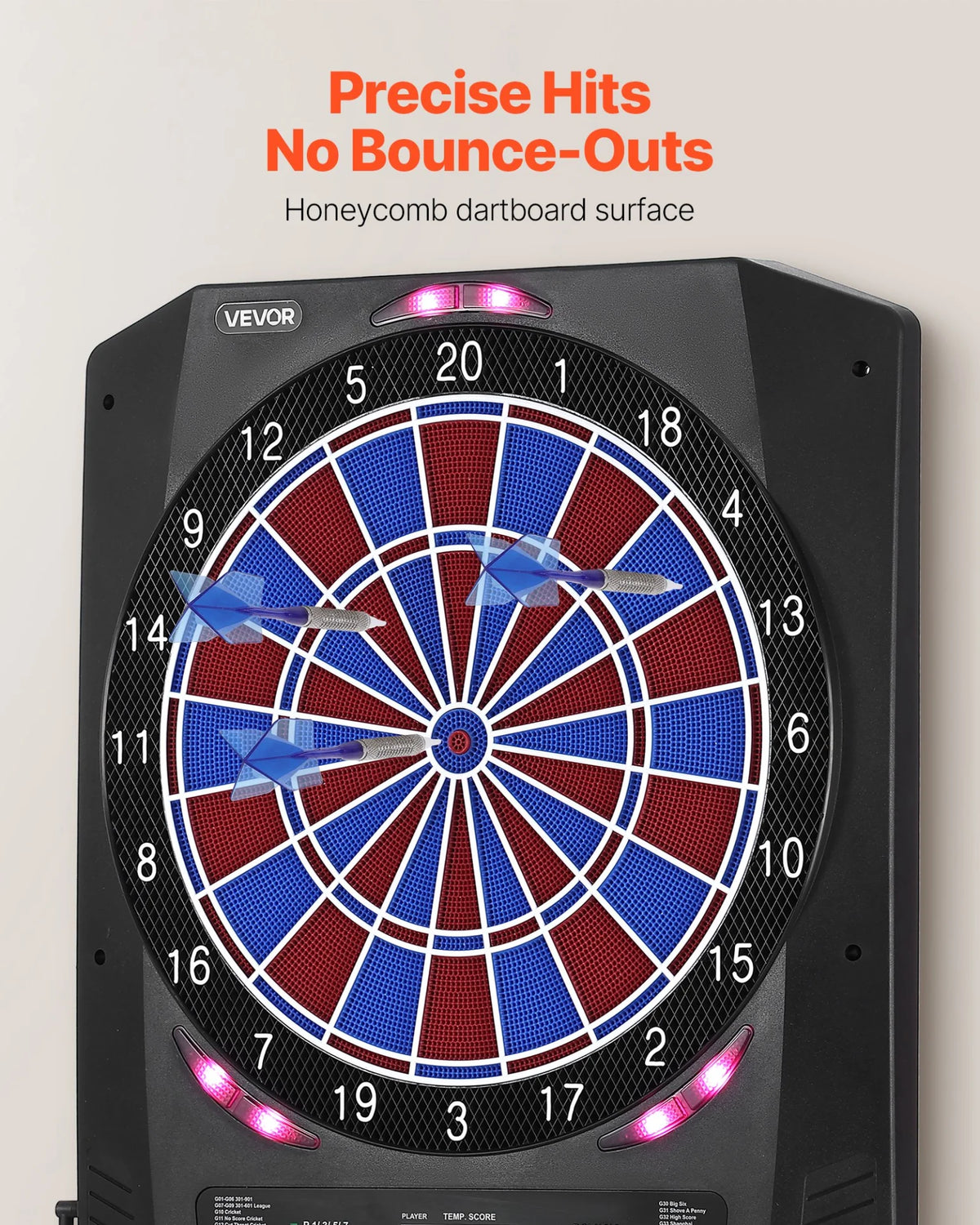 VEVOR Electronic Dartboard 13.5" Target Dartboard 45 Game Mode & 474 Variations - View 2