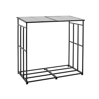 VEVOR Firewood Rack with Sloped Roof, 4 ft Outdoor Firewood Holder, 1/4 Cord Log Storage Shed, 660lb Max Weight Capacity, Powder-Coated Metal Wood Storage Rack for Fireplace Deck Backyard Garden - View 9