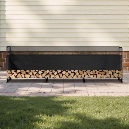 VEVOR Firewood Rack with Waterproof Cover, 150 x 14 x 46 in Outdoor Firewood Holder, 660lb Weight Capacity, 1/2 Cord Log Holder, Half-Covered, Powder-coated Wood Storage Rack for Fireplace Deck - View 9