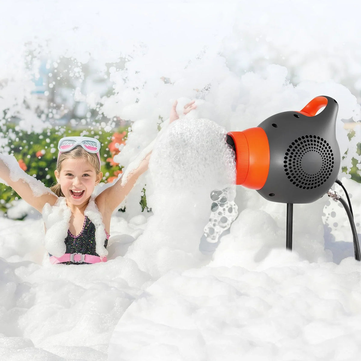 VEVOR Foam Machine, 115 W Party Foam Cannon, Portable Foam Maker with a Tripod Stand, Powerful Foam Party Machine, for Backyard, Pool, Outdoor Events, Birthdays, Celebrations and Party, Grey & Orange - View 7