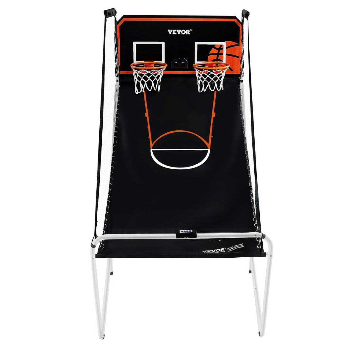 VEVOR Foldable Basketball Arcade Game, 2 Player Indoor Basketball Game, Home Dual Shot Sport with 4 Balls, 8 Game Modes, Electronic Scoreboard, and Inflation Pump, for Kids, Adults (Black & White) - View 8