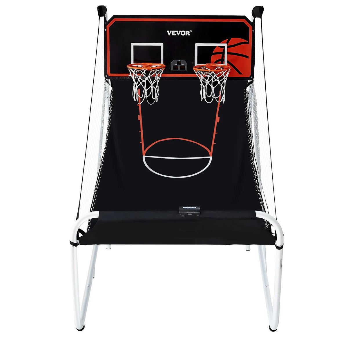 VEVOR Foldable Basketball Arcade Game, 2 Player Indoor Basketball Game, Home Dual Shot Sport with 5 Balls, 8 Game Modes, Electronic Scoreboard, and Inflation Pump, for Kids, Adults (Black & White) - View 8