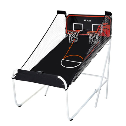 VEVOR Foldable Basketball Arcade Game, 2 Player Indoor Basketball Game, Home Dual Shot Sport with 5 Balls, 8 Game Modes, Electronic Scoreboard, and Inflation Pump, for Kids, Adults (Black & White) - View 9