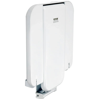 VEVOR Folding ABS Shower Seat, 15.7'' x 16.7'' Unfolded, Wall Mounted Fold Up Shower Bench with 440 lbs Load Capacity, Space Saving Fold Down Shower Chair for Seniors Pregnant Women Children Adults - View 8