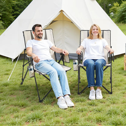 VEVOR Folding Camping Chair Portable High Back Chair Heavy Duty with Cupholder - View 7