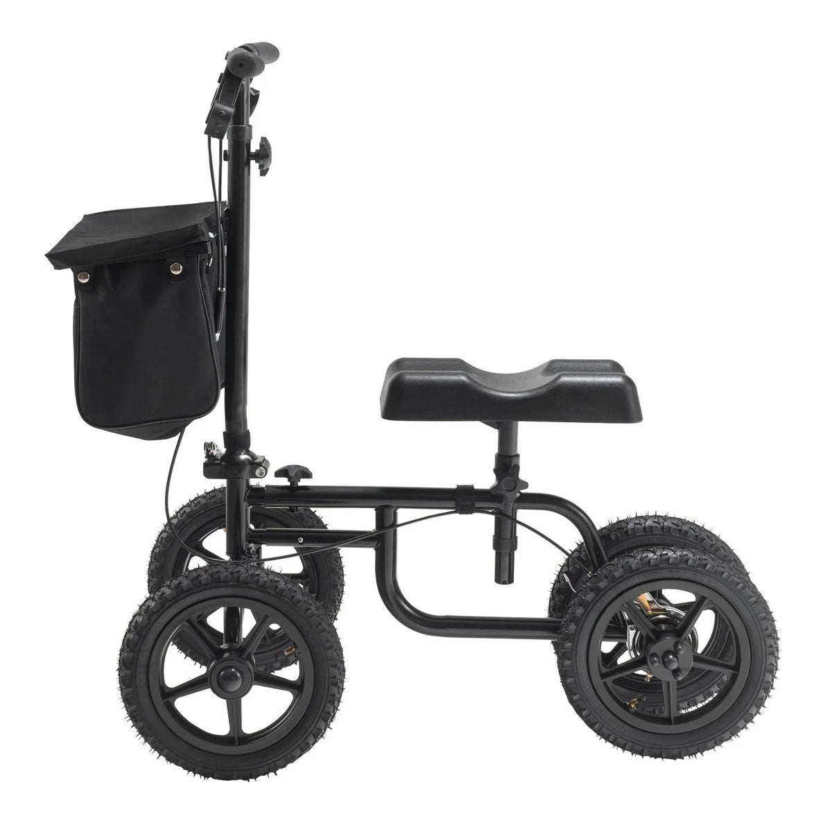 VEVOR Folding Knee Scooter, Carbon Steel Steerable Knee Walker with Height-Adjustable Handlebar & Knee Pad, 12" All-Terrain Wheel, Dual Brakes, Leg Recovery Scooter for Injured Ankle Foot Knee, 350LBS - View 10