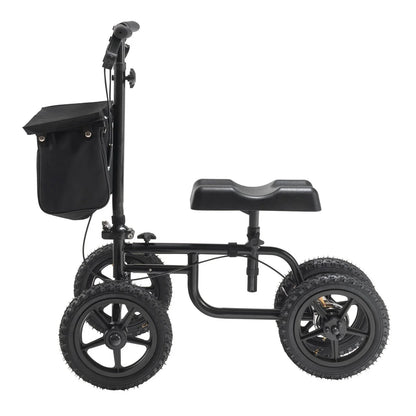 VEVOR Folding Knee Scooter, Carbon Steel Steerable Knee Walker with Height-Adjustable Handlebar & Knee Pad, 12" All-Terrain Wheel, Dual Brakes, Leg Recovery Scooter for Injured Ankle Foot Knee, 350LBS - View 10