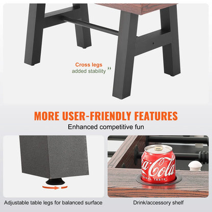 VEVOR Foosball Table, 55 inch Standard Size Foosball Table, Indoor Full Size Foosball Table for Home, Family, and Game Room, Soccer with Foosball Table Set, Includes 4 Balls and 2 Cup Holders - View 4