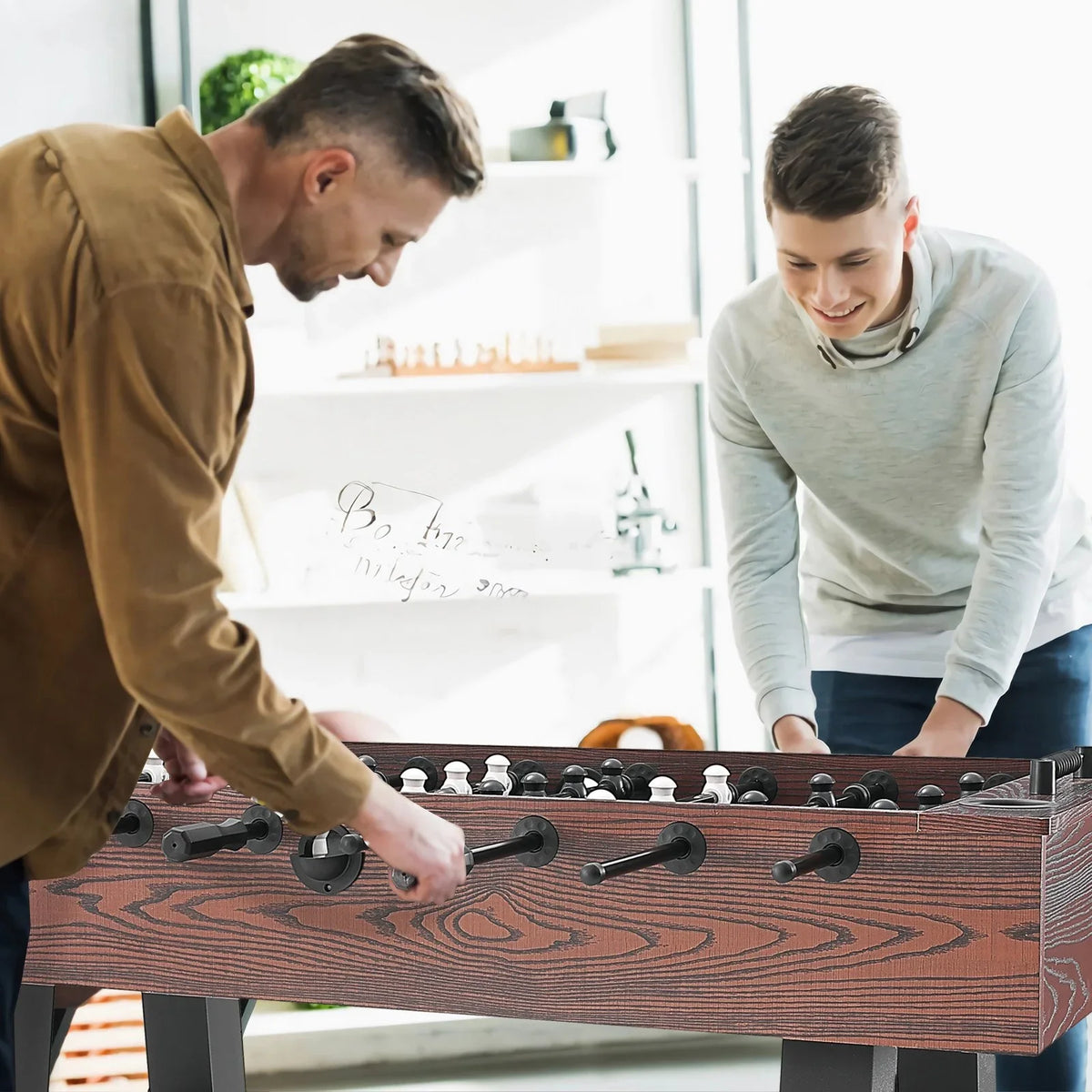 VEVOR Foosball Table, 55 inch Standard Size Foosball Table, Indoor Full Size Foosball Table for Home, Family, and Game Room, Soccer with Foosball Table Set, Includes 4 Balls and 2 Cup Holders - View 7