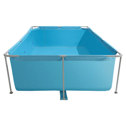 VEVOR Frame Above Ground Swimming Pool, 118 x 78 x 30 in Rectangular Steel Metal Frame, Large Rectangle Outdoor Backyard Family Pool, Easy to Assemble Rust-Resistant, 1046 Gallon Water Capacity, Blue - View 10