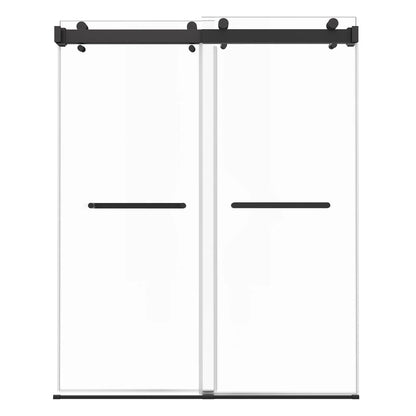 VEVOR Frameless Shower Door, 48" W x 76" H, Shower Sliding Glass Door with 3/8" (10 mm) Thick Clear Tempered Glass, Noiseless Shatterproof Nano Coating, with Rail, Seal Strip and Hardware Kit - View 7