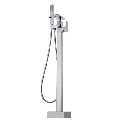 VEVOR Freestanding Bathtub Faucet, Floor Mount, Freestanding Tub Filler, Shower Mixer Taps, Two Water Modes, 360° Swivel Spout, for Bathing & Showering Pet Bathing Cleaning Drains Toilet Flushing