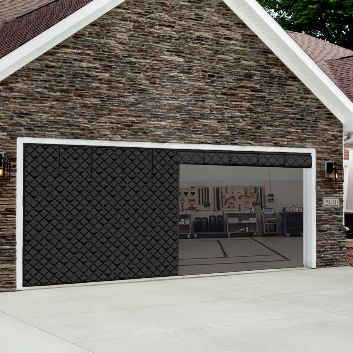 VEVOR Garage Door Screen for Winter, 18x7FT, Garage Door Insulation Kit, Magnetic Thermal Insulated Door Curtain with 300D Oxford Fabric Heavy Duty Weighted Bottom, Easy Assembly for Garage Door - View 7