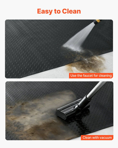VEVOR Garage Floor Roll, 7.5 x 20 ft Garage Flooring Mat, 2.2 mm Thickened PVC Diamond Plate Floor Protector Mat with Double-sided Tape, Non-Slip, Easy to Clean for Warehouse, Gyms, Trailer, Black - View 4
