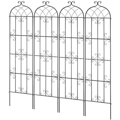 VEVOR Garden Trellis for Climbing Plants, 87 x 20 in, 4 Packs Rustproof Metal Garden Flower Trellis, Outdoor Climbing Rose Trellis Cucumbers Support, Decorative Clematis Trellis for Courtyards Lawns - View 8