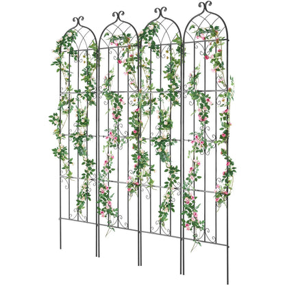 VEVOR Garden Trellis for Climbing Plants, 87 x 20 in, 4 Packs Rustproof Metal Garden Flower Trellis, Outdoor Climbing Rose Trellis Cucumbers Support, Decorative Clematis Trellis for Courtyards Lawns - View 9