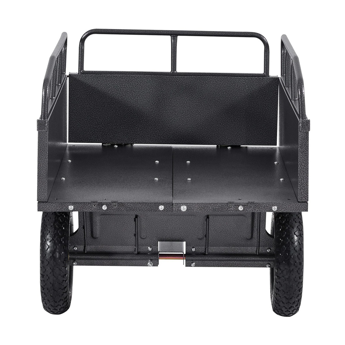 VEVOR Garden Utility Trailer, 10 Cu. Ft & 500lbs Capacity, ATV UTV Hauling Trailer, Tow Behind Steel Dump Cart with 14" Tires, Hand Pull or Foot Pedal, Heavy Duty Yard Trailers for Lawn Mower Tractor - View 9