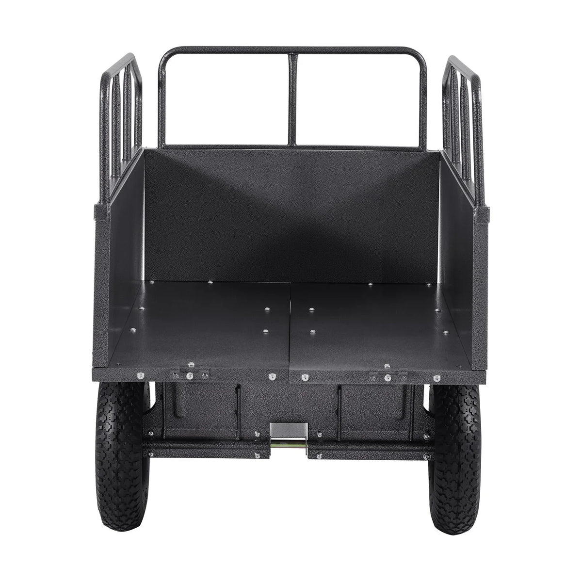VEVOR Garden Utility Trailer, 17 Cu. Ft & 600lbs Capacity, ATV UTV Hauling Trailer, Tow Behind Steel Dump Cart with 16" Tires, Hand Pull or Foot Pedal, Heavy Duty Yard Trailers for Lawn Mower Tractor - View 9