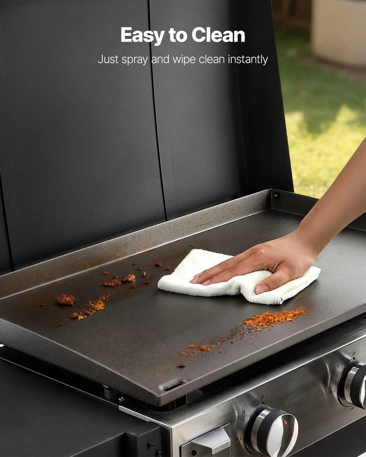 VEVOR Gas Griddle, 3-Burner Flat Top Grill, Propane Griddle with Wheels, Lid, 3 x 11000 BTU Outdoor Flat Top Grills for Pan-Frying, Grilling, Stir-Frying, & BBQ, Pulse Ignition, Removable Top Design - View 5