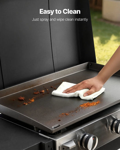 VEVOR Gas Griddle, 3-Burner Flat Top Grill, Propane Griddle with Wheels, Lid, 3 x 11000 BTU Outdoor Flat Top Grills for Pan-Frying, Grilling, Stir-Frying, & BBQ, Pulse Ignition, Removable Top Design - View 5