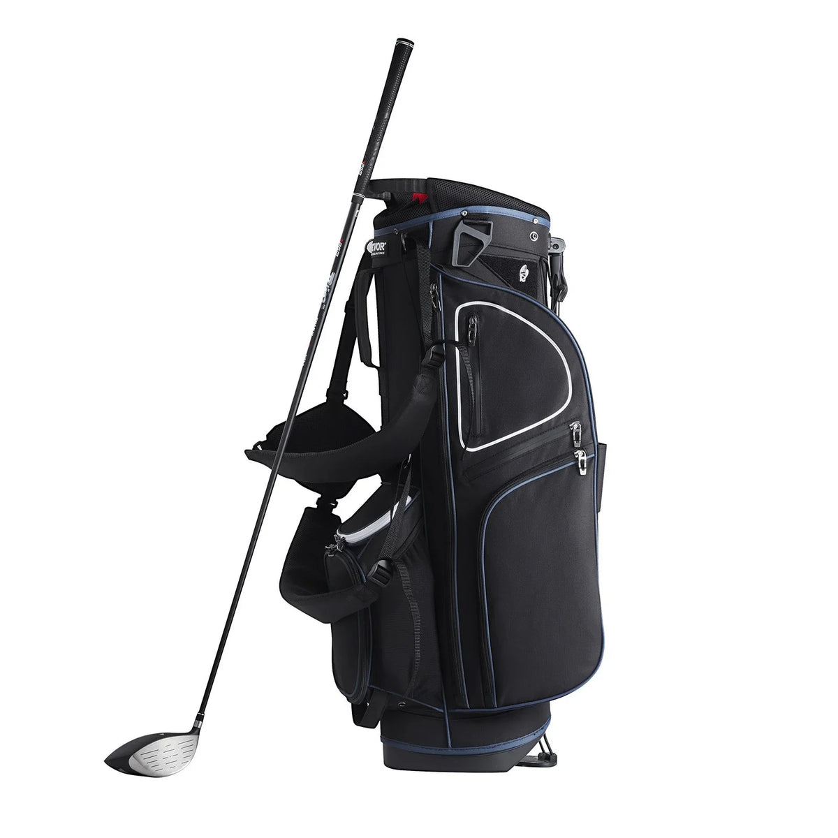 VEVOR Golf Cart Bag with 14 Way Organizer Divider Top, 35” 11 Pockets Premium Cart Bag with Stand, Durable Golf Bags with Handles & Dust Cover & Detachable Dual Strap for Men & Women, Black White - View 8