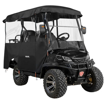 VEVOR Golf Cart Cover, Visible Full-Enclosure 2+2/4 Passenger Golf Cart, 420D Waterproof Oxford Fabric Club Car Cover Fits Most Carts Club Car, Yamaha, EZGO, Honda, PVC Coating & Windproof Hook Design - View 10