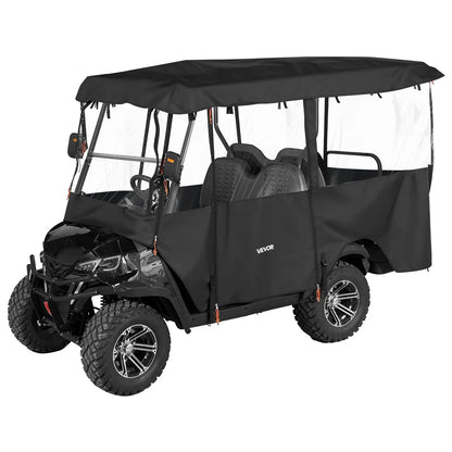 VEVOR Golf Cart Cover, Visible Full-Enclosure 2+2/4 Passenger Golf Cart, 420D Waterproof Oxford Fabric Club Car Cover Fits Most Carts Club Car, Yamaha, EZGO, Honda, PVC Coating & Windproof Hook Design - View 9