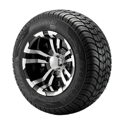 VEVOR Golf Cart Wheels, 10" 205/50-10 Black Aluminum Alloy Golf Cart Tires and Wheels Combo (Set of 4) Fit Club Car, EZGO, Yamaha, 4 Ply Rubber 4-Lug Lawn Mower Tires & Rims, 675 lbs Load, All-Terrain - View 8