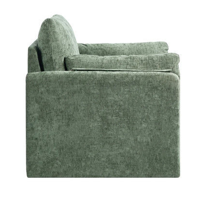 VEVOR Green Accent Chair, Modern Upholstered Accent Chair with Armrests, Cloth Arm Chairs with Thick Cushion and Arched Backrest, Single Fabric Armchair for Living Room, Bedroom, Study, Office - View 10