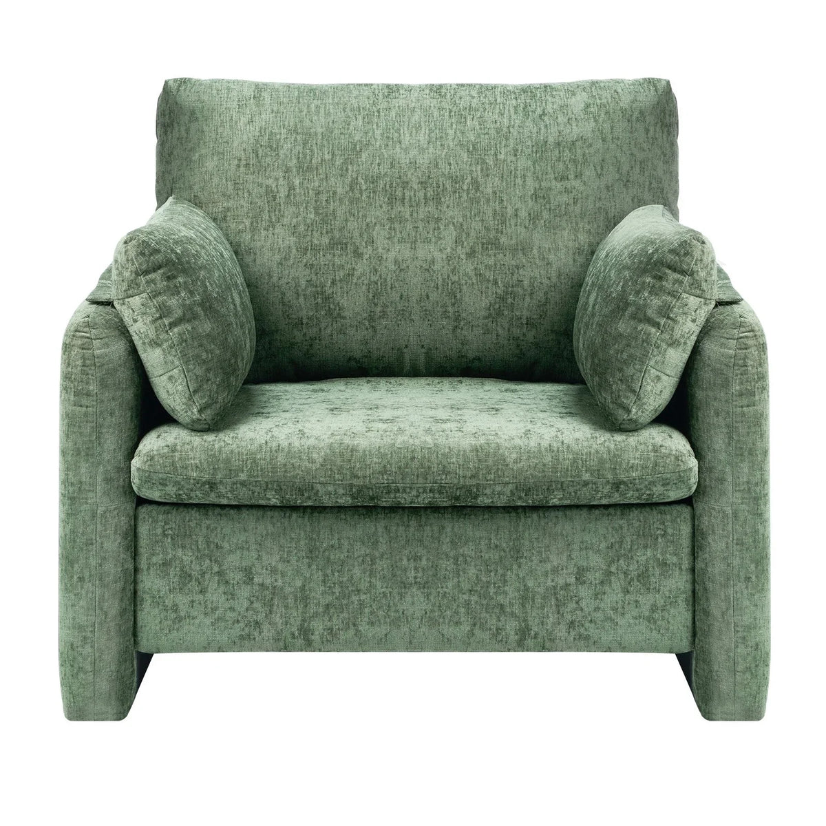 VEVOR Green Accent Chair, Modern Upholstered Accent Chair with Armrests, Cloth Arm Chairs with Thick Cushion and Arched Backrest, Single Fabric Armchair for Living Room, Bedroom, Study, Office - View 9