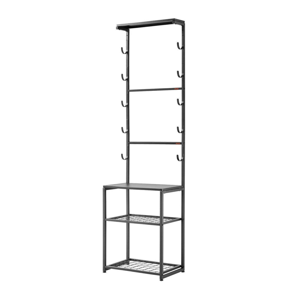 VEVOR Gun Rack, Floor Standing, Indoor Rifle Shotgun Rack Stand with Storage Shelf, for Wall Mount Gun Display Stand, Holds up to 5 Rifles, Heavy Duty Steel, for Home Garage Hunting Long Guns Storage - View 8