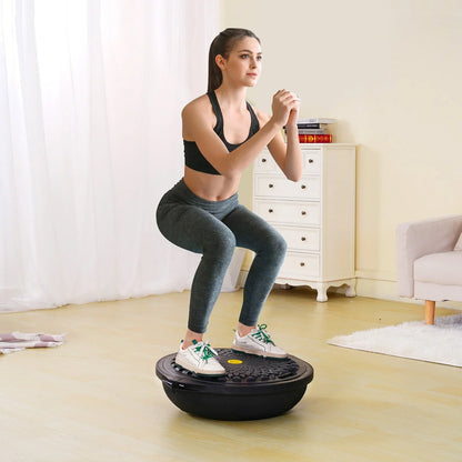 VEVOR Half Exercise Ball Trainer, 26 inch Balance Ball Trainer, 1500lbs Capacity Stability Ball, Yoga Ball with Resistance Bands & Foot Pump, Strength Fitness Ball for Home Gym Full Body Workout Black - View 7