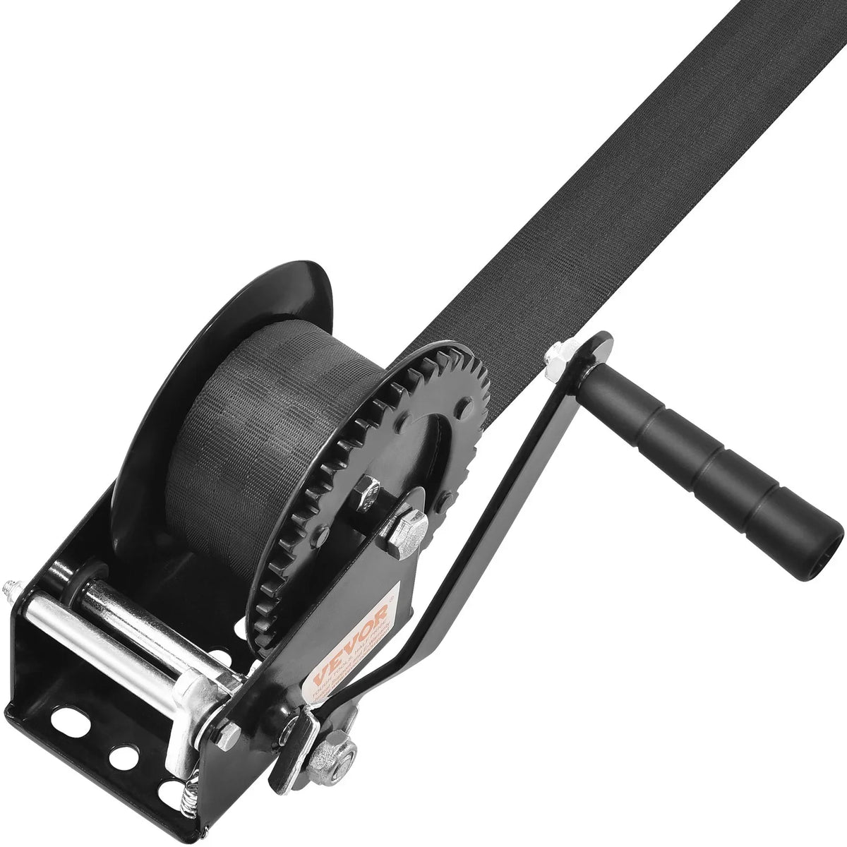VEVOR Hand Winch, 1200 lbs Pulling Capacity, Boat Trailer Winch Heavy Duty Rope Crank with 23 ft Polyester Strap and Two-Way Ratchet, Manual Operated Hand Crank Winch for Trailer, Boat or ATV Towing - View 8