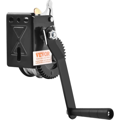 VEVOR Hand Winch, 800 lbs Pulling Capacity, Boat Trailer Winch Heavy Duty Rope Crank with 33 ft Steel Wire Cable and Two-Way Ratchet, Manual Operated Hand Crank Winch for Trailer, Boat or ATV Towing - View 10