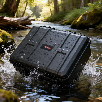 VEVOR Hard Pistol Case, Heavy Duty Hard Gun Case with XPE Foam Lining, Waterproof Pistol Storage Box with Customizable Interior & Handle for Gun, Lenses, Camera, Gear, TSA Compliant, 19.3x17.1x8.3 in - View 8