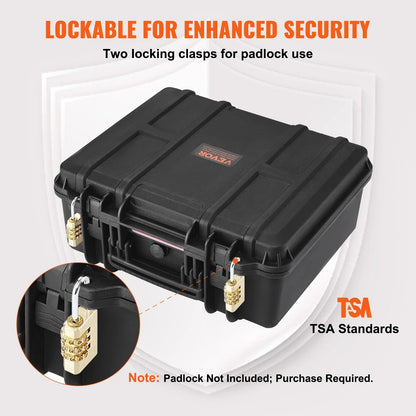 VEVOR Hard Pistol Cases with Pre-cut PU Foam Lockable Pistol Case for 6 Pistol - View 3