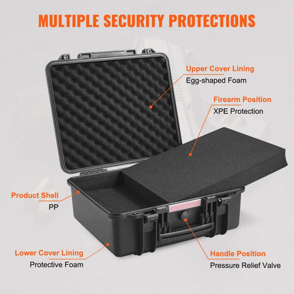 VEVOR Hard Pistol Cases with Pre-cut PU Foam Lockable Pistol Case for 6 Pistol - View 4