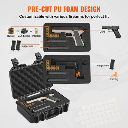 VEVOR Hard Pistol Cases with Pre-cut PU Foam Lockable Pistol Case for 1 Pistol - View 5
